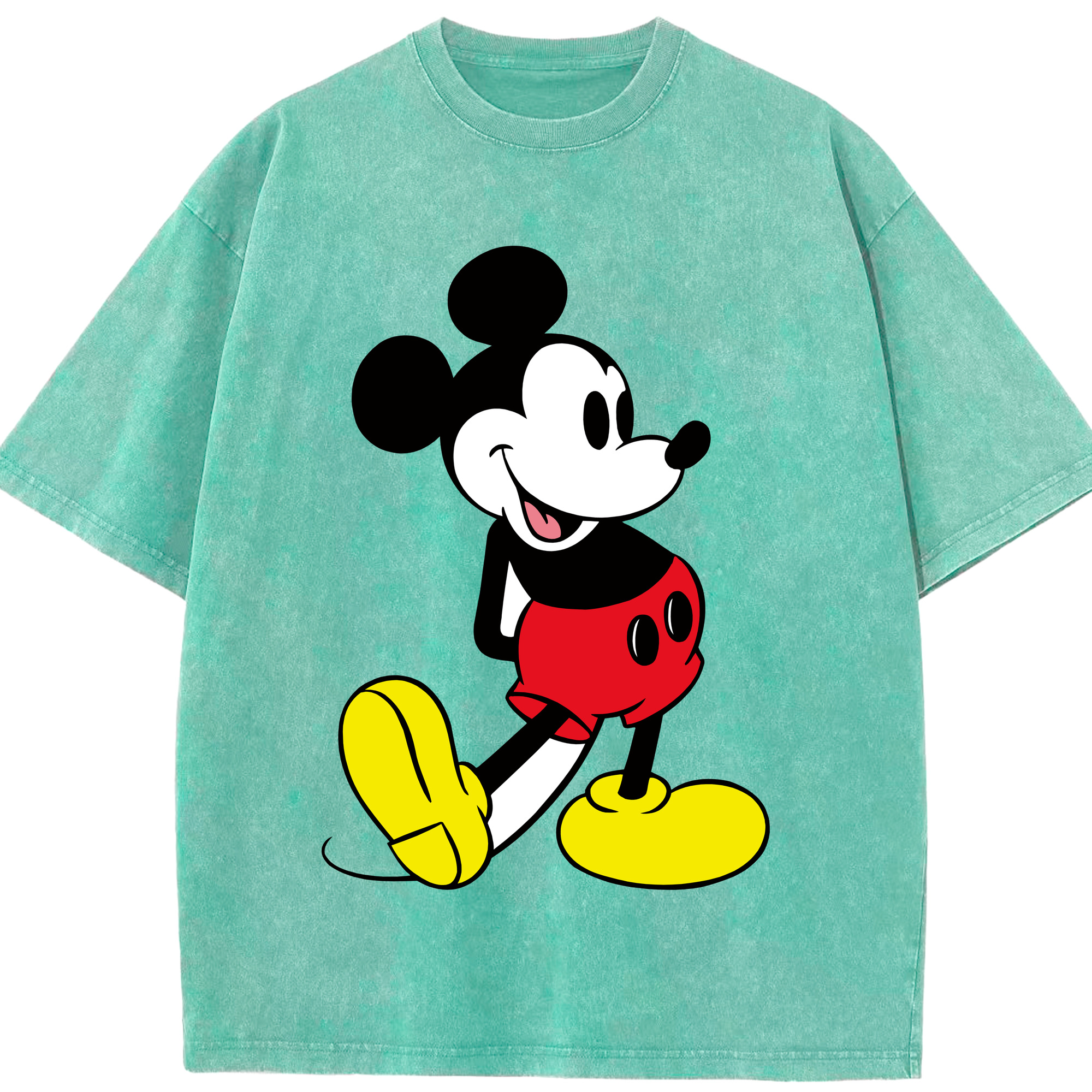 （画像用） ミッキーマウス Mickey Mouse 綿100% ヴィンテージ風 半袖Tシャツ（フロントプリント）